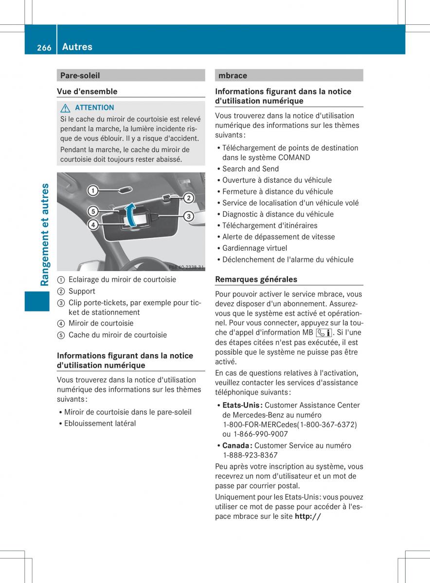 Mercedes Benz GL Class X166 manuel du proprietaire / page 268