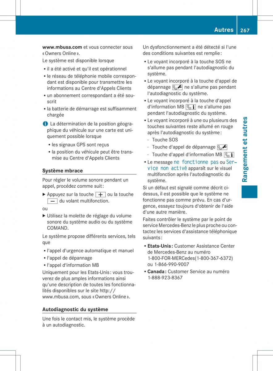 Mercedes Benz GL Class X166 manuel du proprietaire / page 269