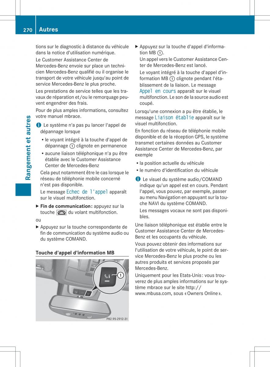 Mercedes Benz GL Class X166 manuel du proprietaire / page 272