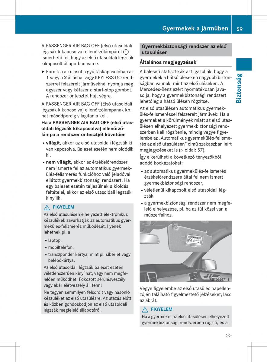 Mercedes Benz GL Class X166 Kezelesi utmutato / page 61