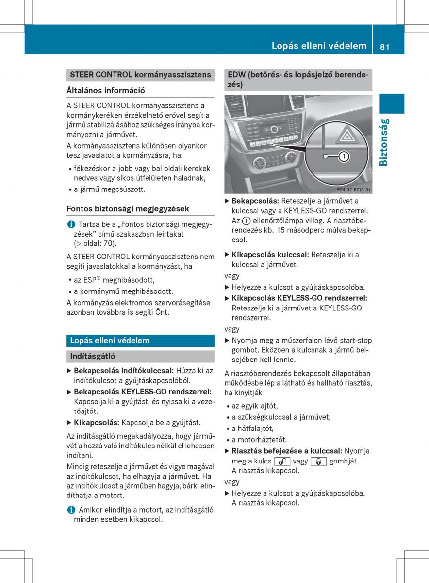 Mercedes Benz GL Class X166 Kezelesi utmutato / page 83