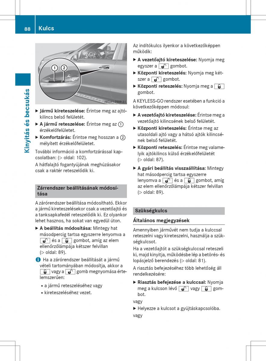 Mercedes Benz GL Class X166 Kezelesi utmutato / page 90