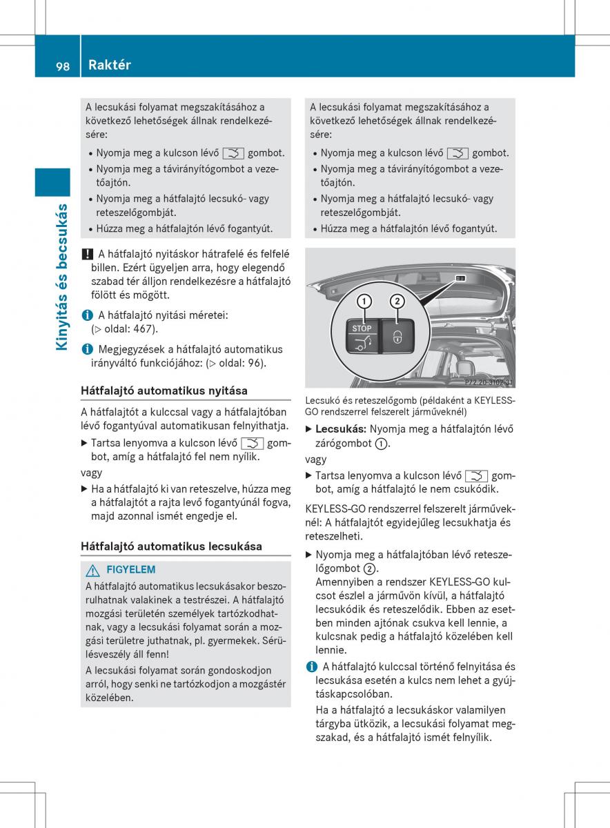 Mercedes Benz GL Class X166 Kezelesi utmutato / page 100