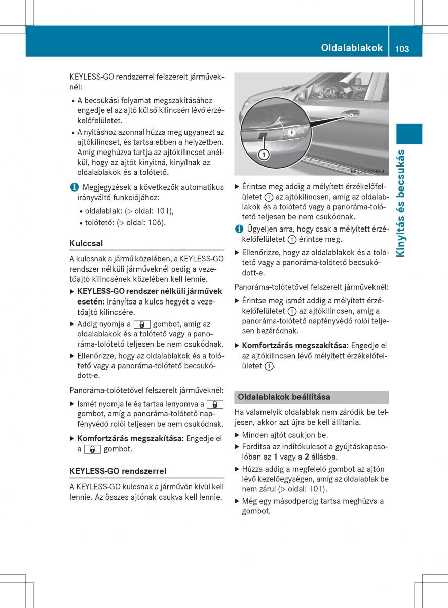 Mercedes Benz GL Class X166 Kezelesi utmutato / page 105