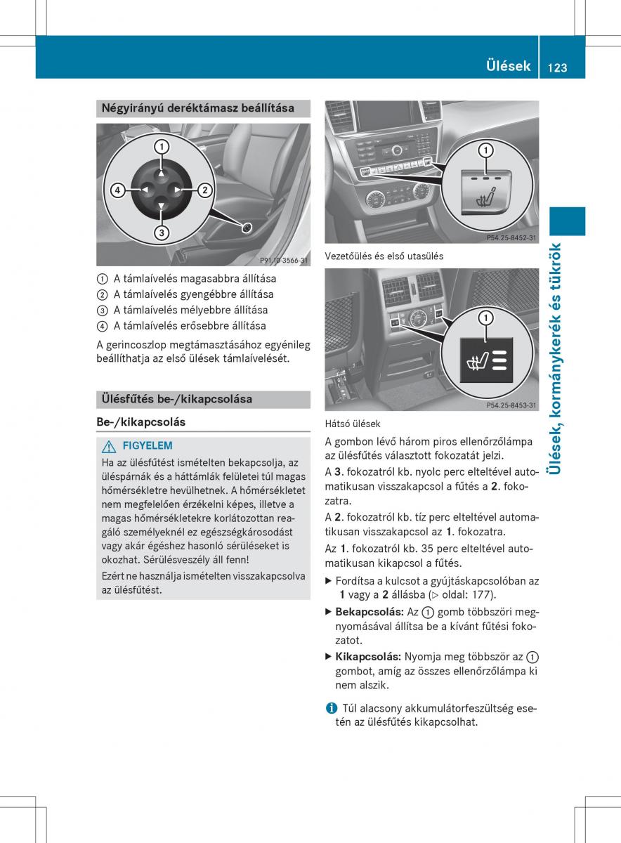 Mercedes Benz GL Class X166 Kezelesi utmutato / page 125