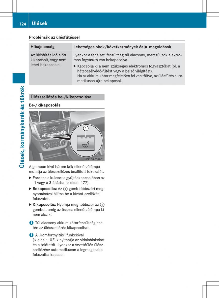 Mercedes Benz GL Class X166 Kezelesi utmutato / page 126