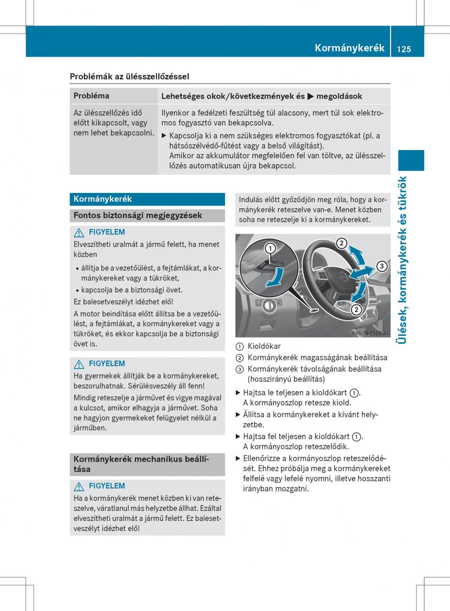 Mercedes Benz GL Class X166 Kezelesi utmutato / page 127