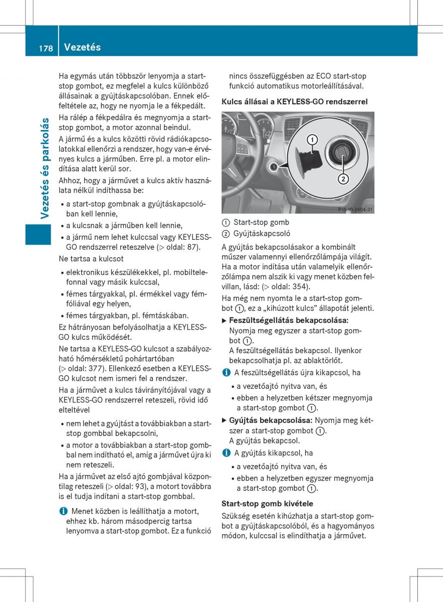 Mercedes Benz GL Class X166 Kezelesi utmutato / page 180