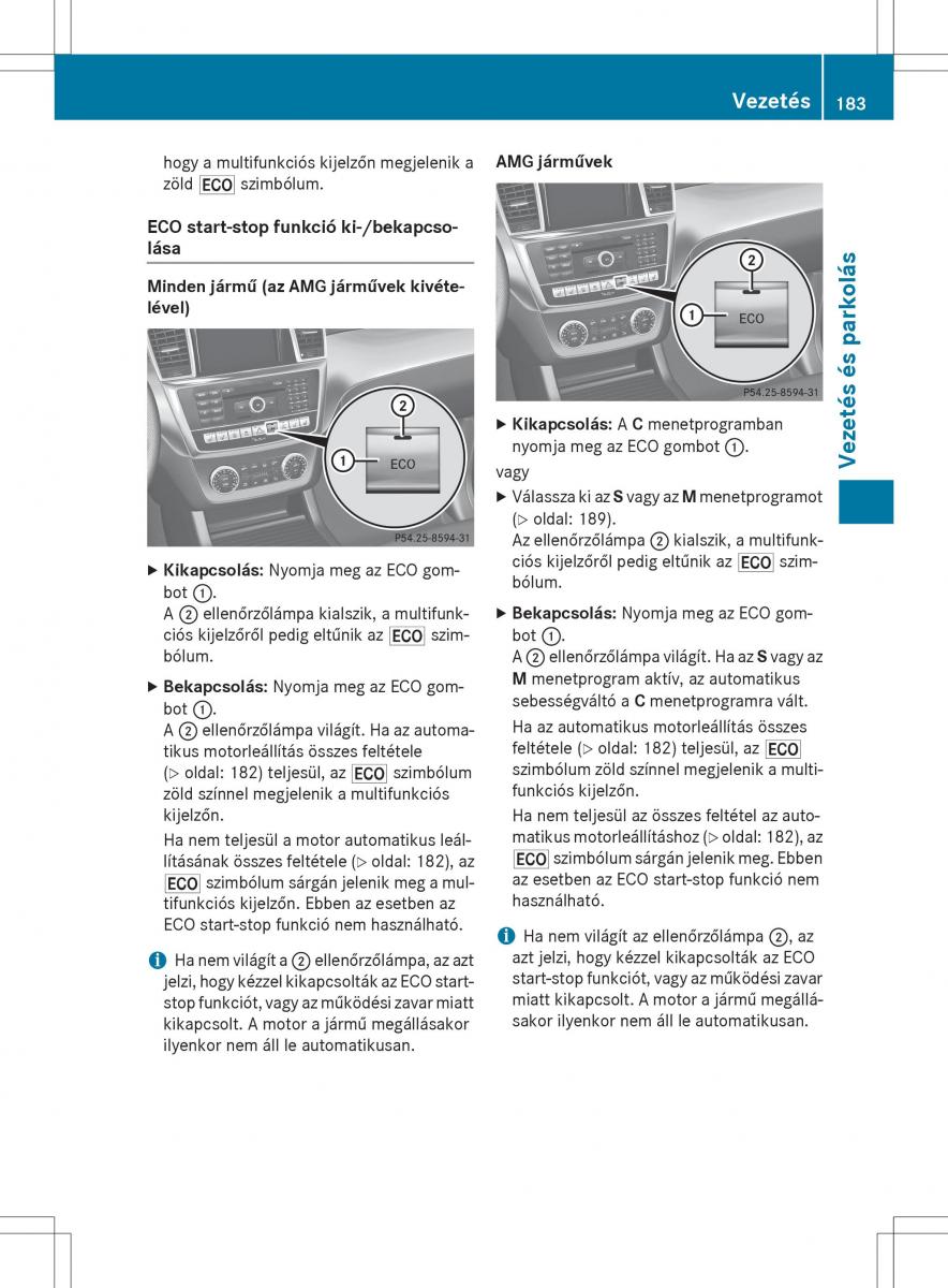 Mercedes Benz GL Class X166 Kezelesi utmutato / page 185