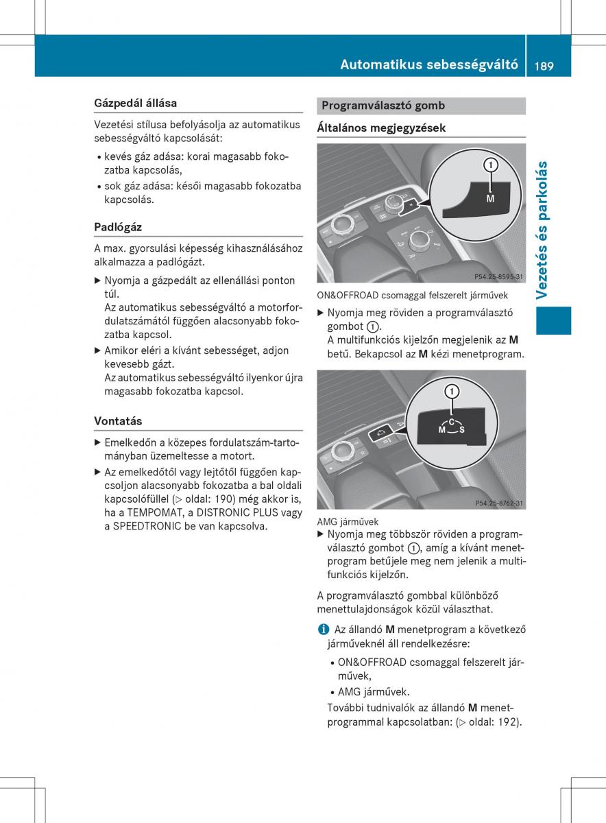 Mercedes Benz GL Class X166 Kezelesi utmutato / page 191