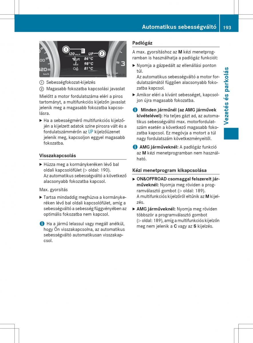 Mercedes Benz GL Class X166 Kezelesi utmutato / page 195