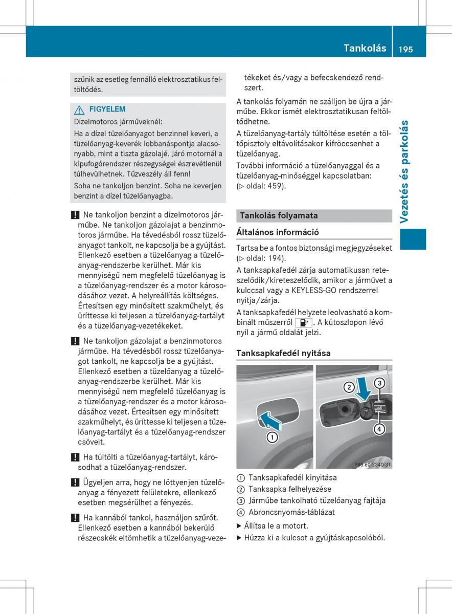 Mercedes Benz GL Class X166 Kezelesi utmutato / page 197