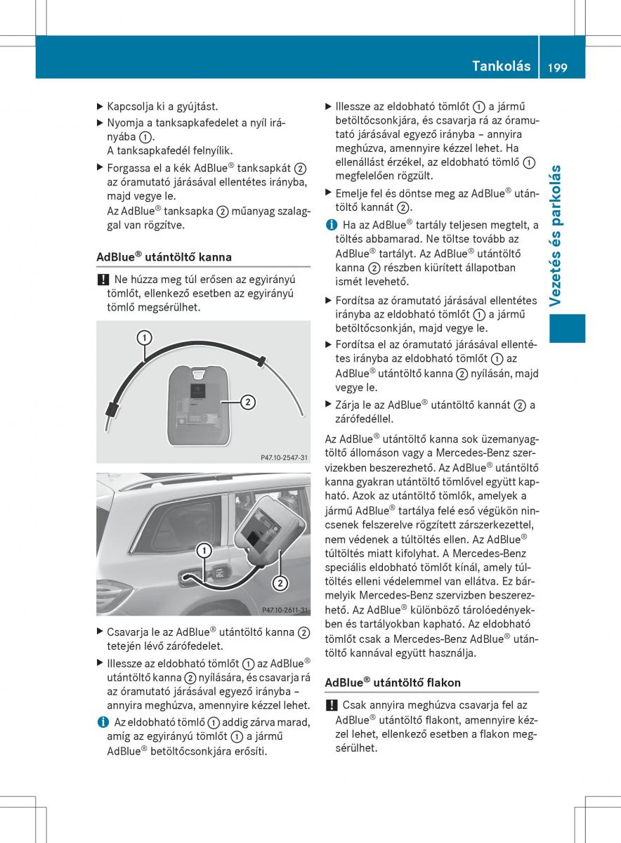 Mercedes Benz GL Class X166 Kezelesi utmutato / page 201