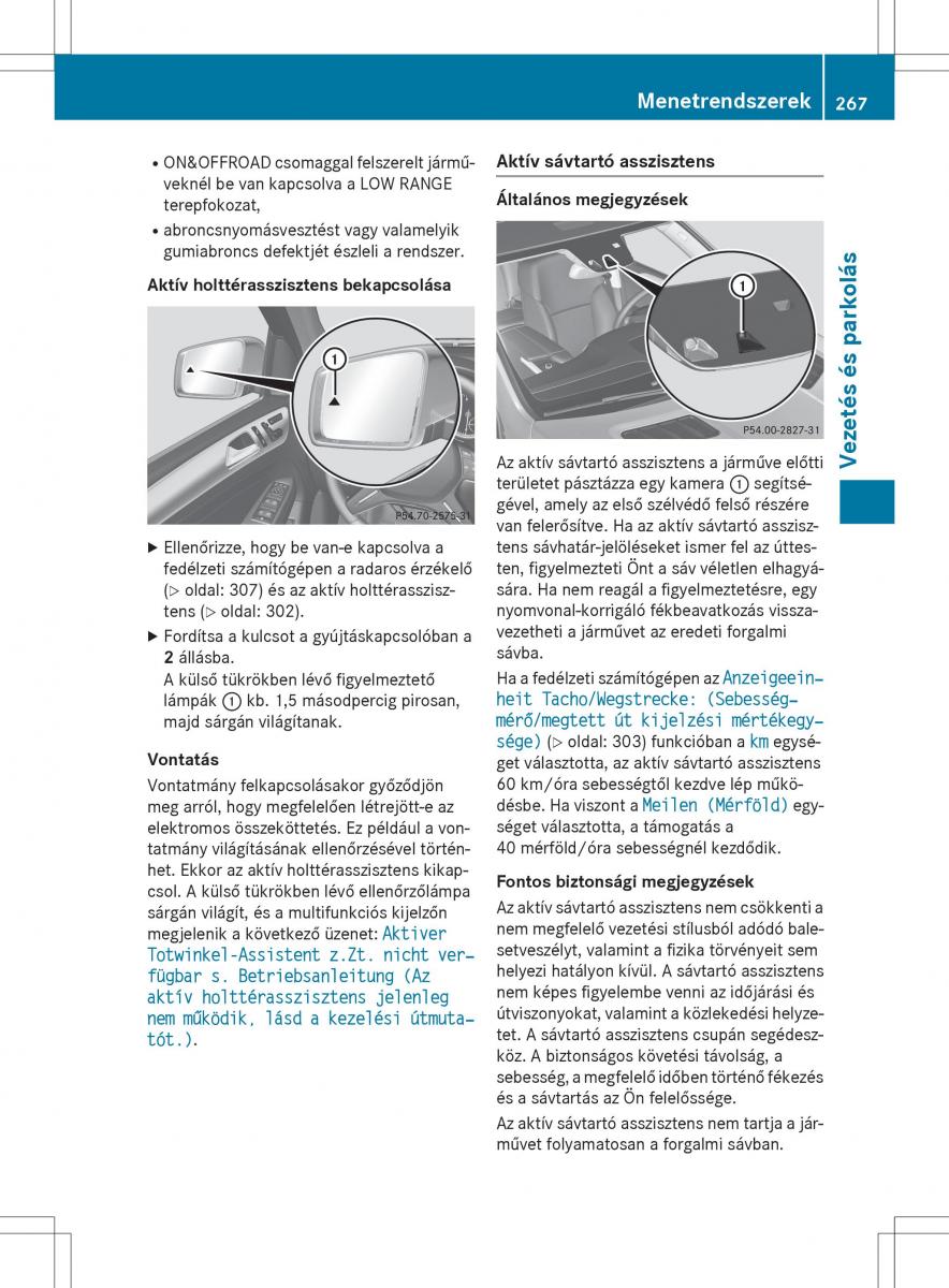 Mercedes Benz GL Class X166 Kezelesi utmutato / page 269