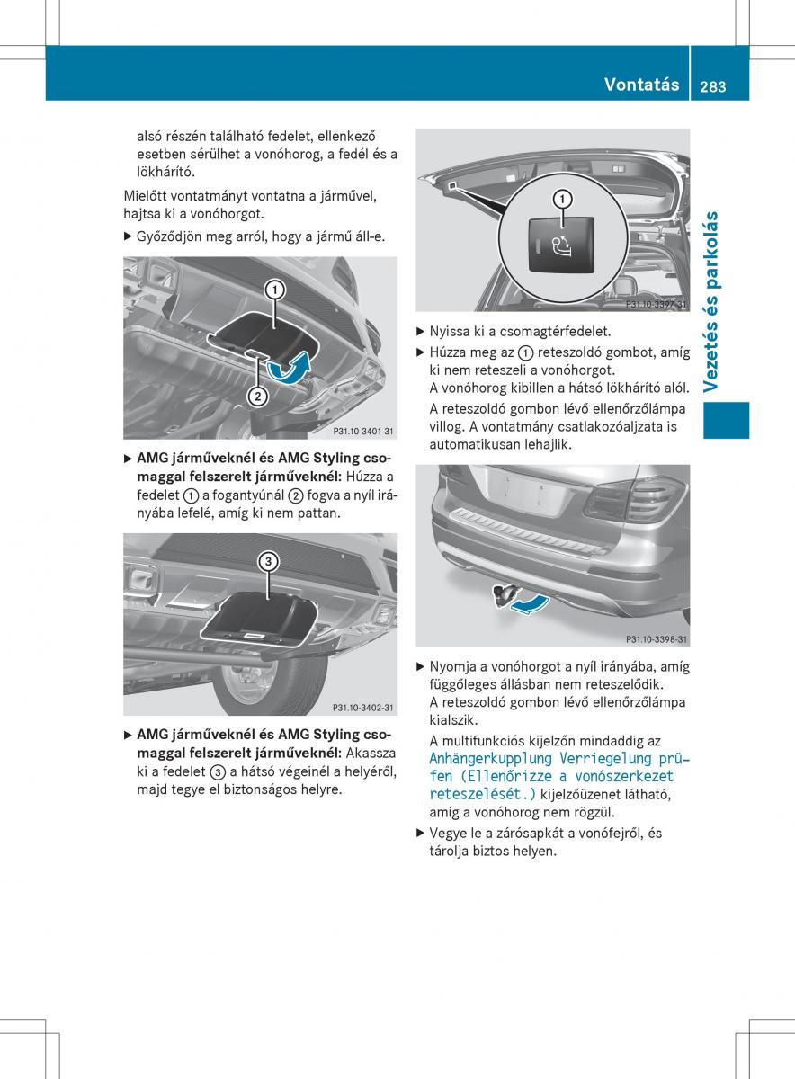 Mercedes Benz GL Class X166 Kezelesi utmutato / page 285