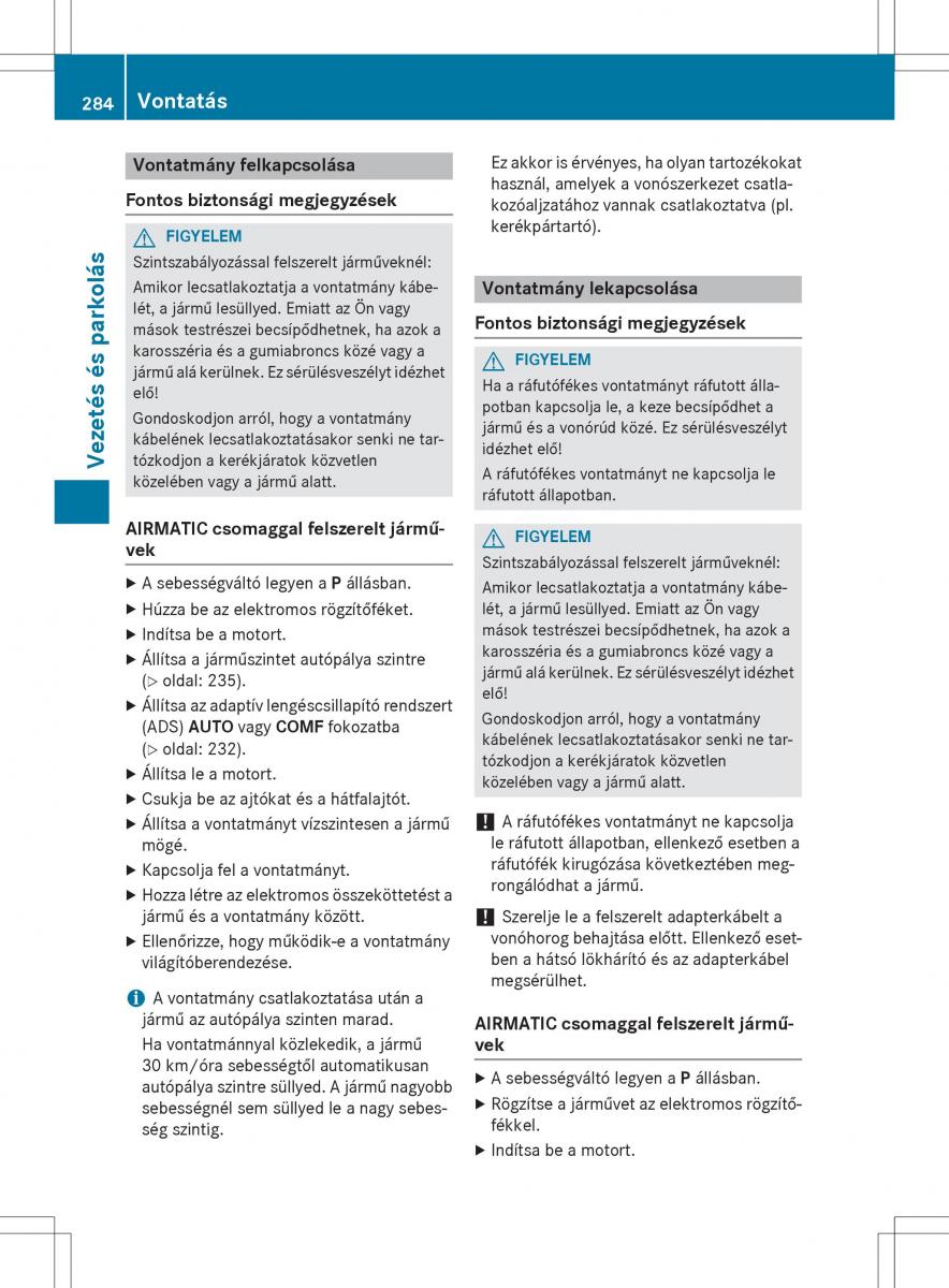 Mercedes Benz GL Class X166 Kezelesi utmutato / page 286