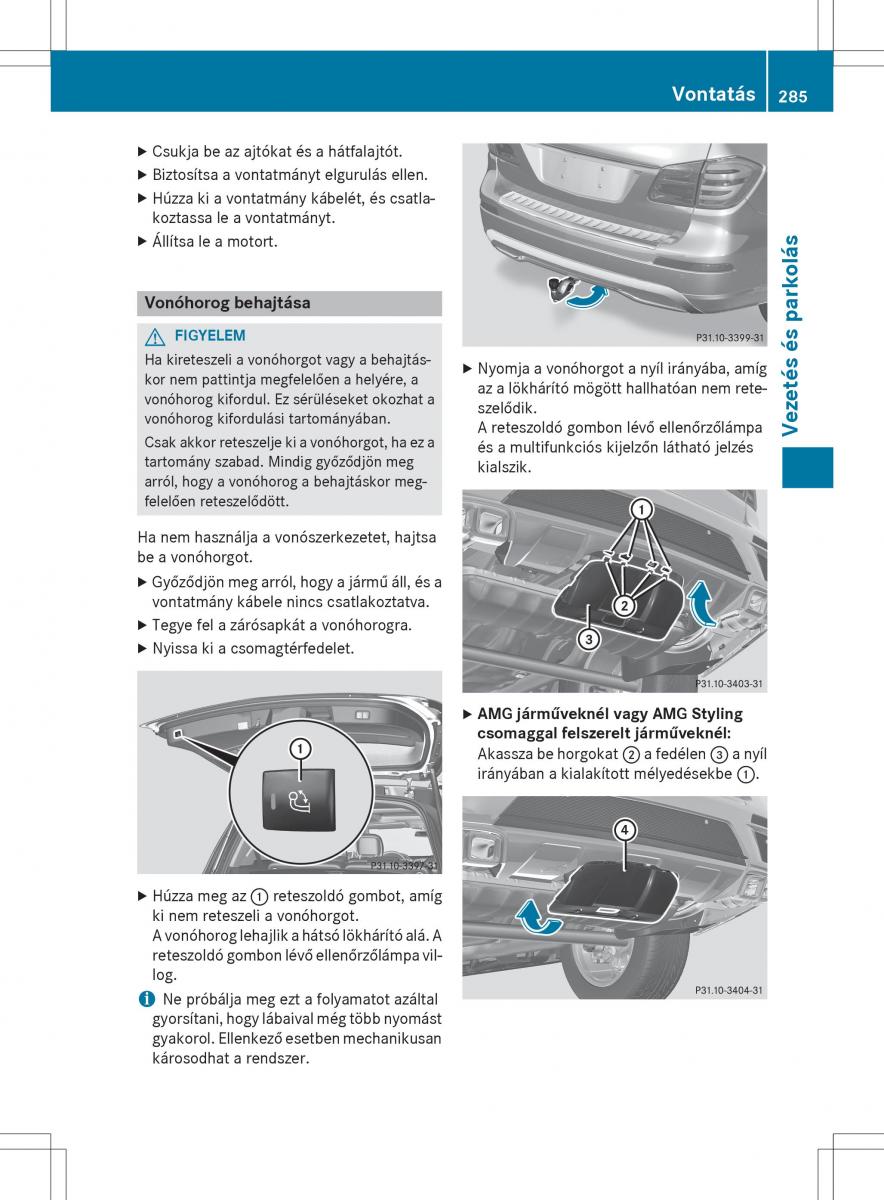 Mercedes Benz GL Class X166 Kezelesi utmutato / page 287