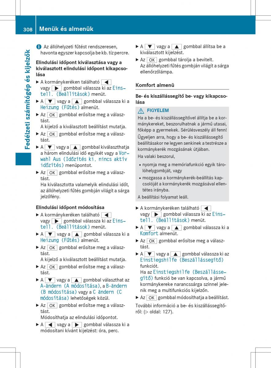 Mercedes Benz GL Class X166 Kezelesi utmutato / page 310