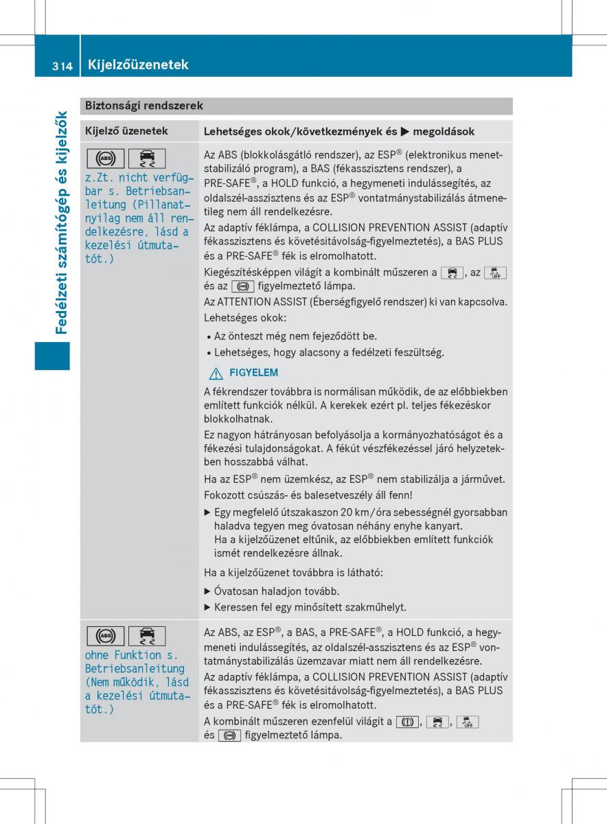 Mercedes Benz GL Class X166 Kezelesi utmutato / page 316