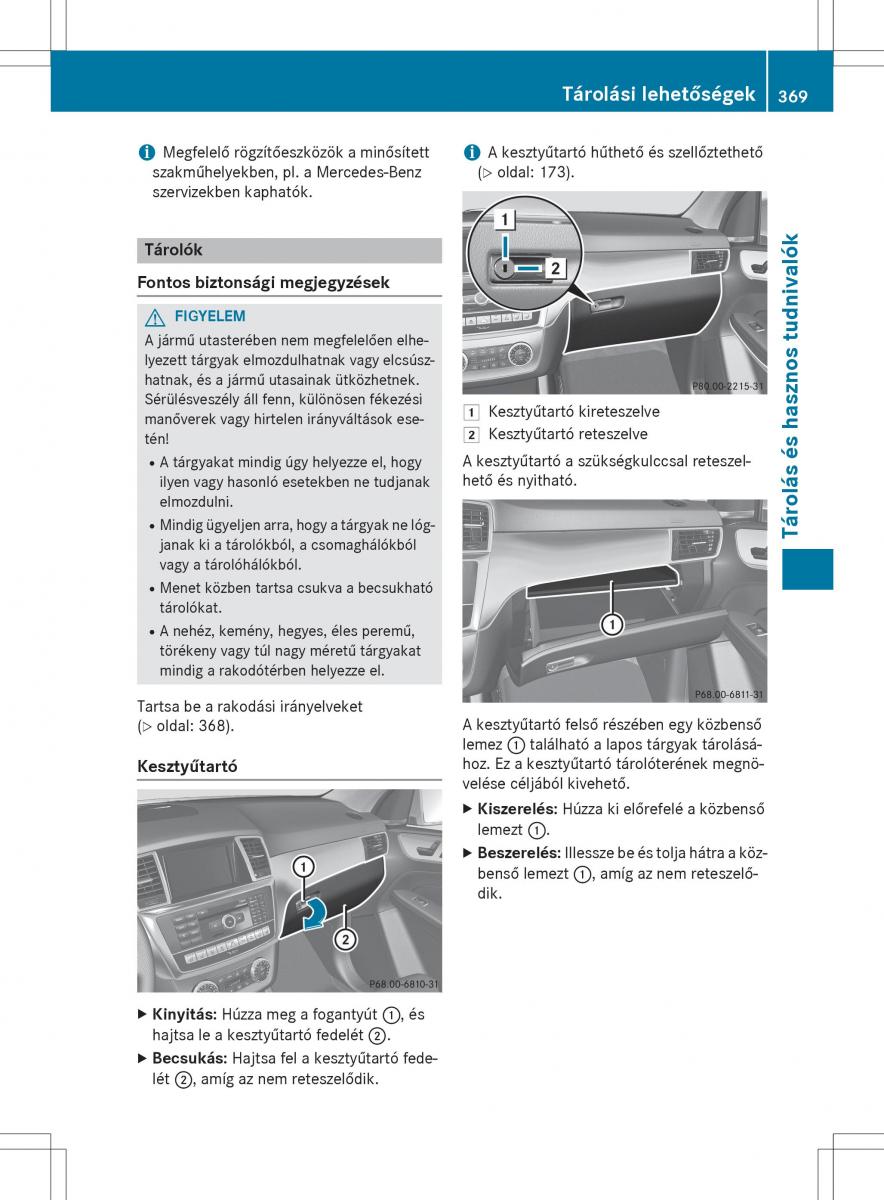 Mercedes Benz GL Class X166 Kezelesi utmutato / page 371