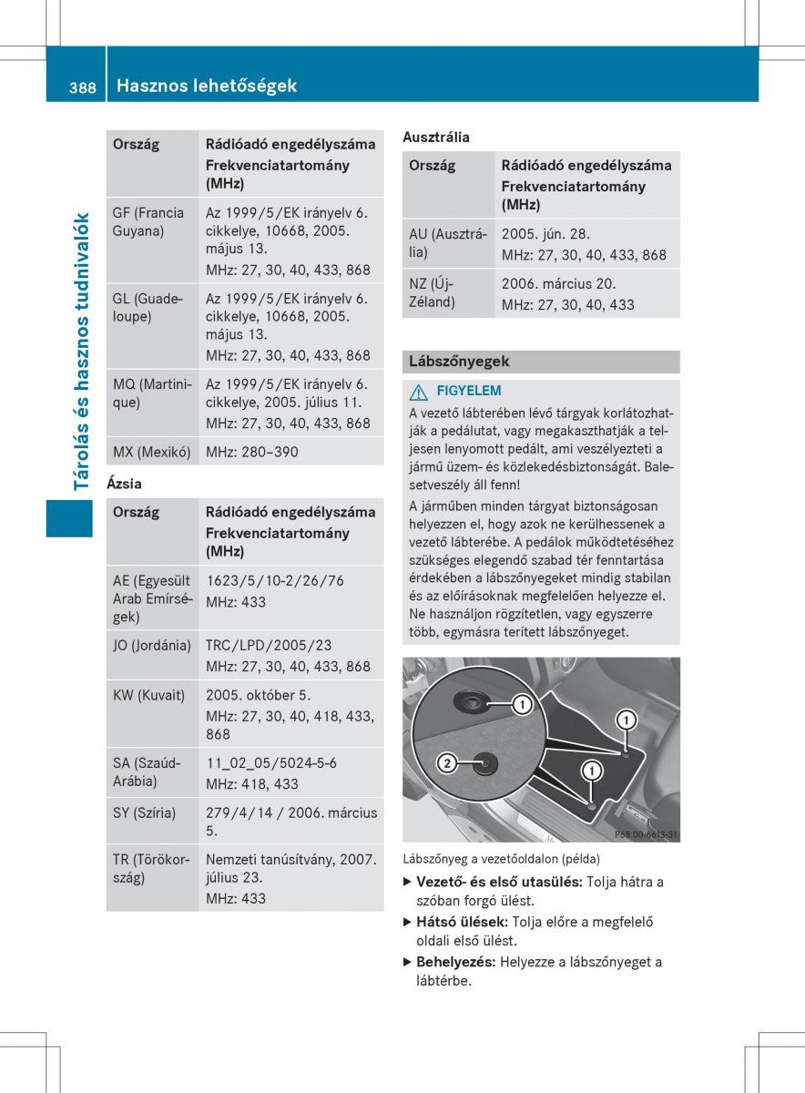 Mercedes Benz GL Class X166 Kezelesi utmutato / page 390