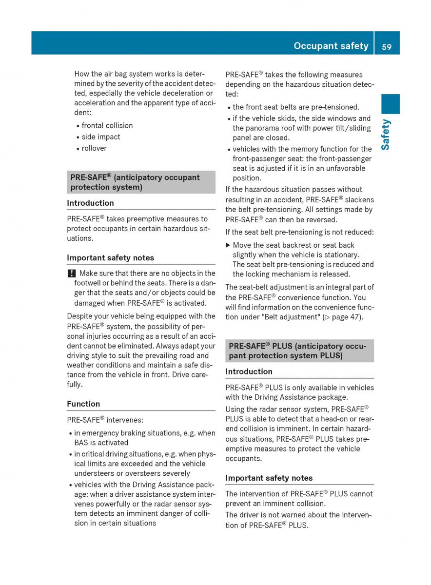 Mercedes Benz GLC Class owners manual / page 61