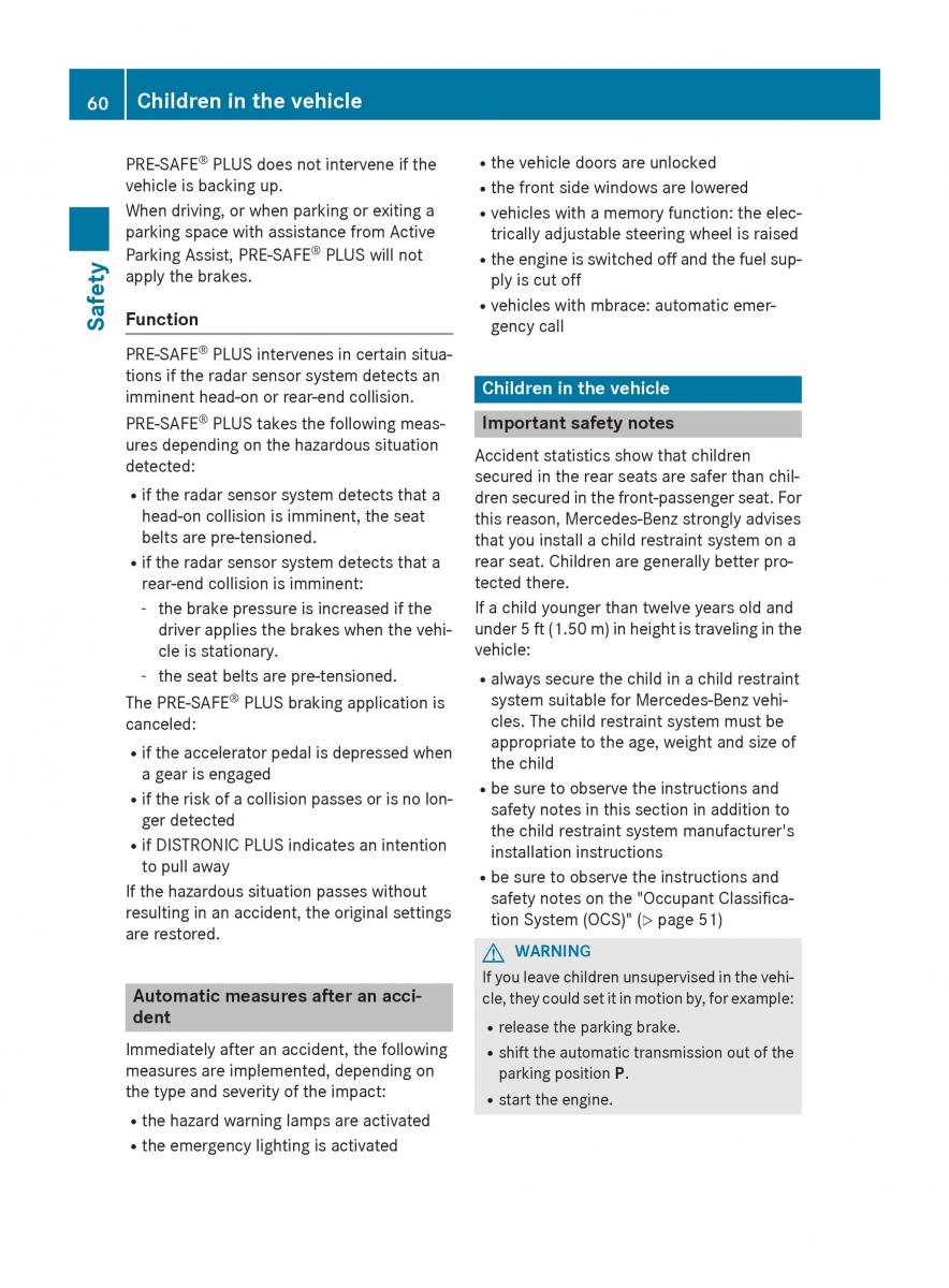 Mercedes Benz GLC Class owners manual / page 62