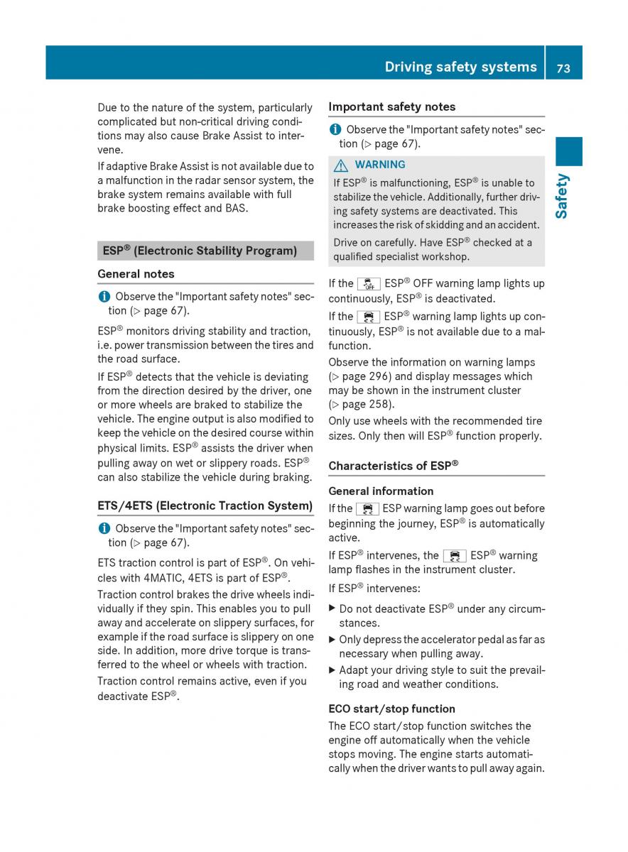 Mercedes Benz GLC Class owners manual / page 75