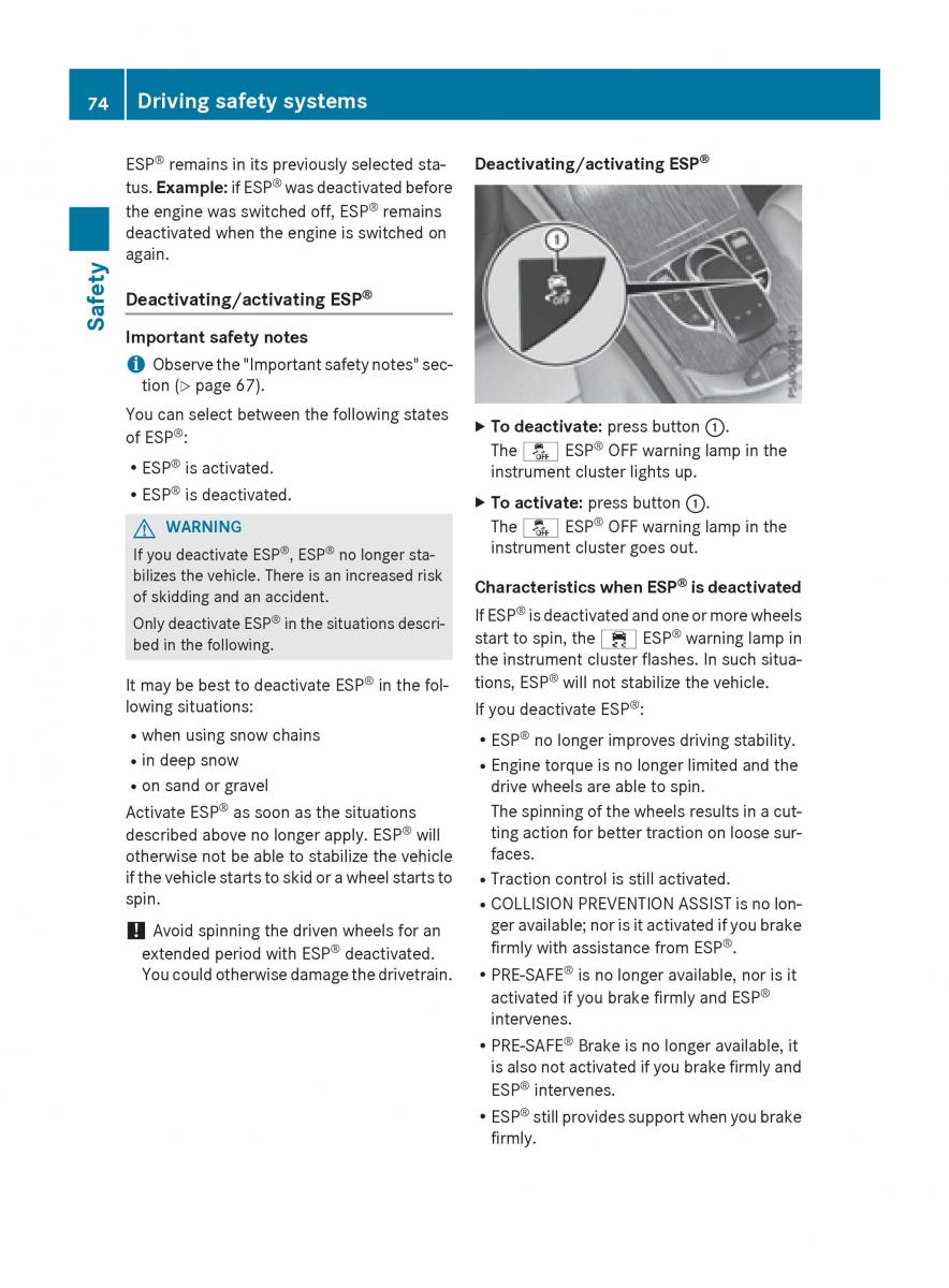 Mercedes Benz GLC Class owners manual / page 76