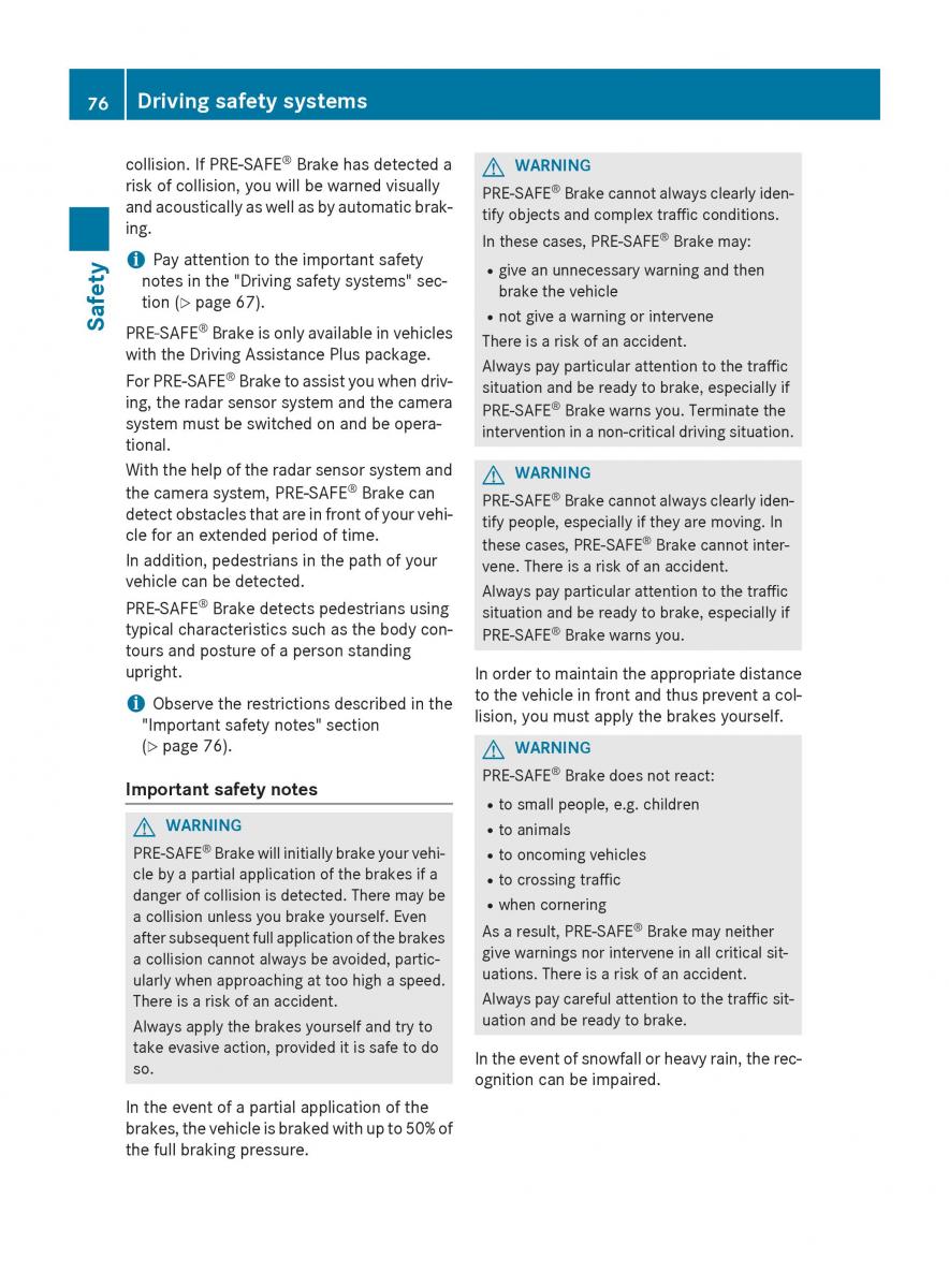 Mercedes Benz GLC Class owners manual / page 78