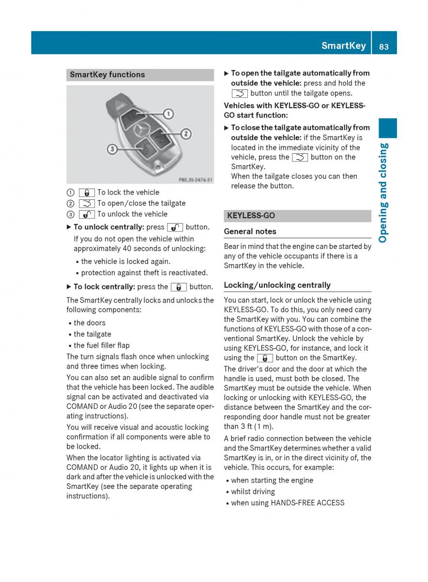 Mercedes Benz GLC Class owners manual / page 85