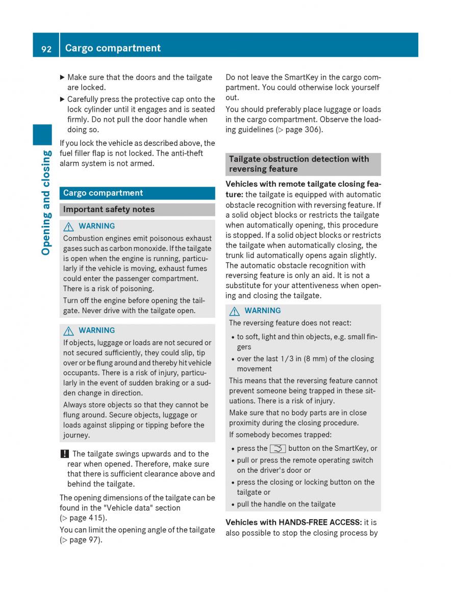 Mercedes Benz GLC Class owners manual / page 94