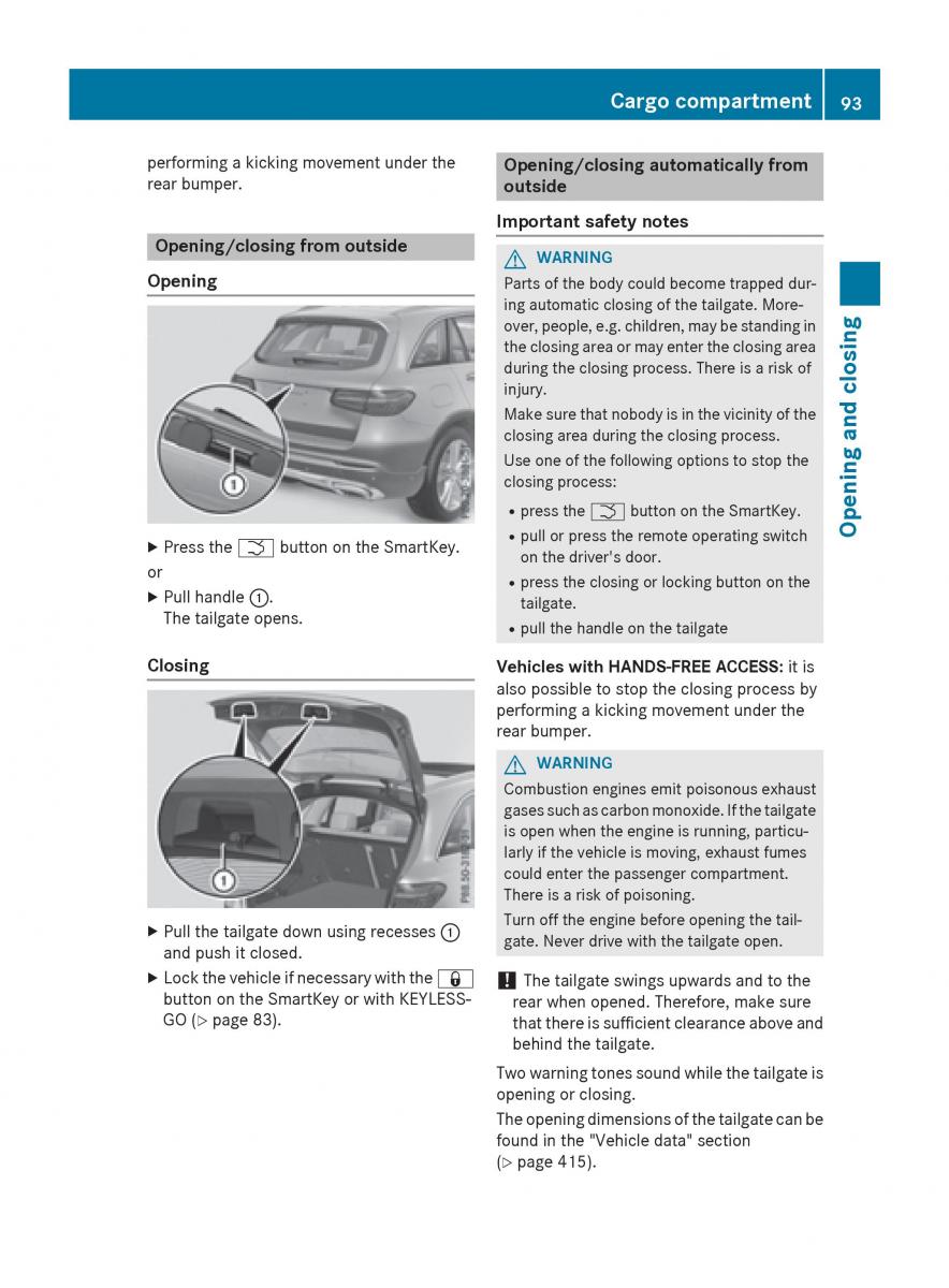 Mercedes Benz GLC Class owners manual / page 95