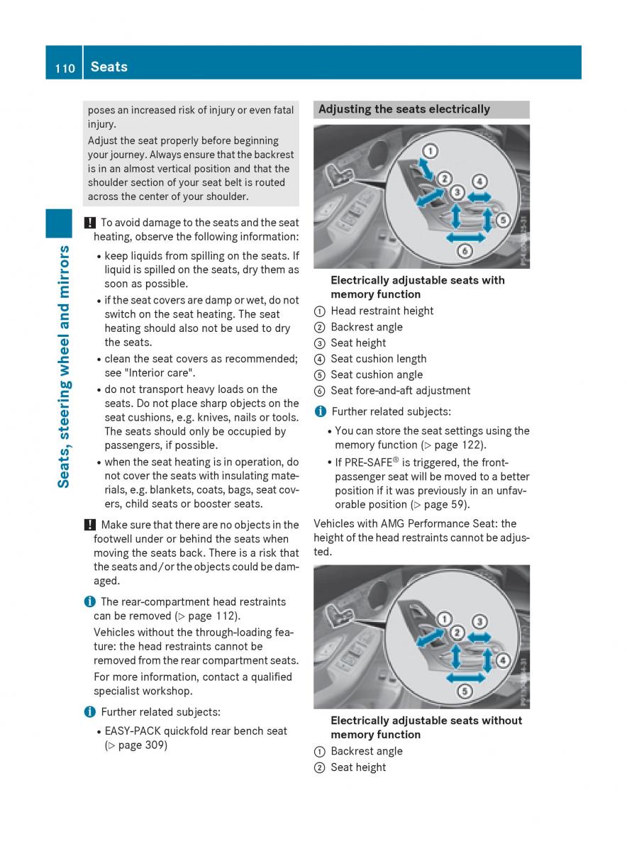 Mercedes Benz GLC Class owners manual / page 112