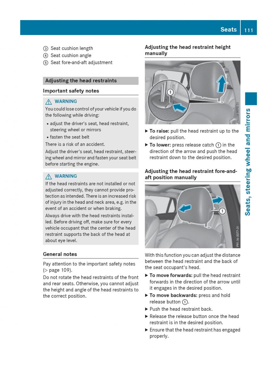 Mercedes Benz GLC Class owners manual / page 113