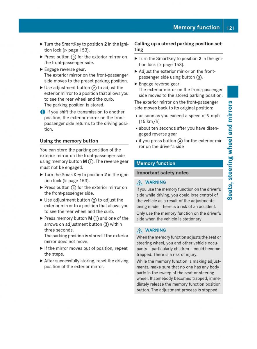 Mercedes Benz GLC Class owners manual / page 123