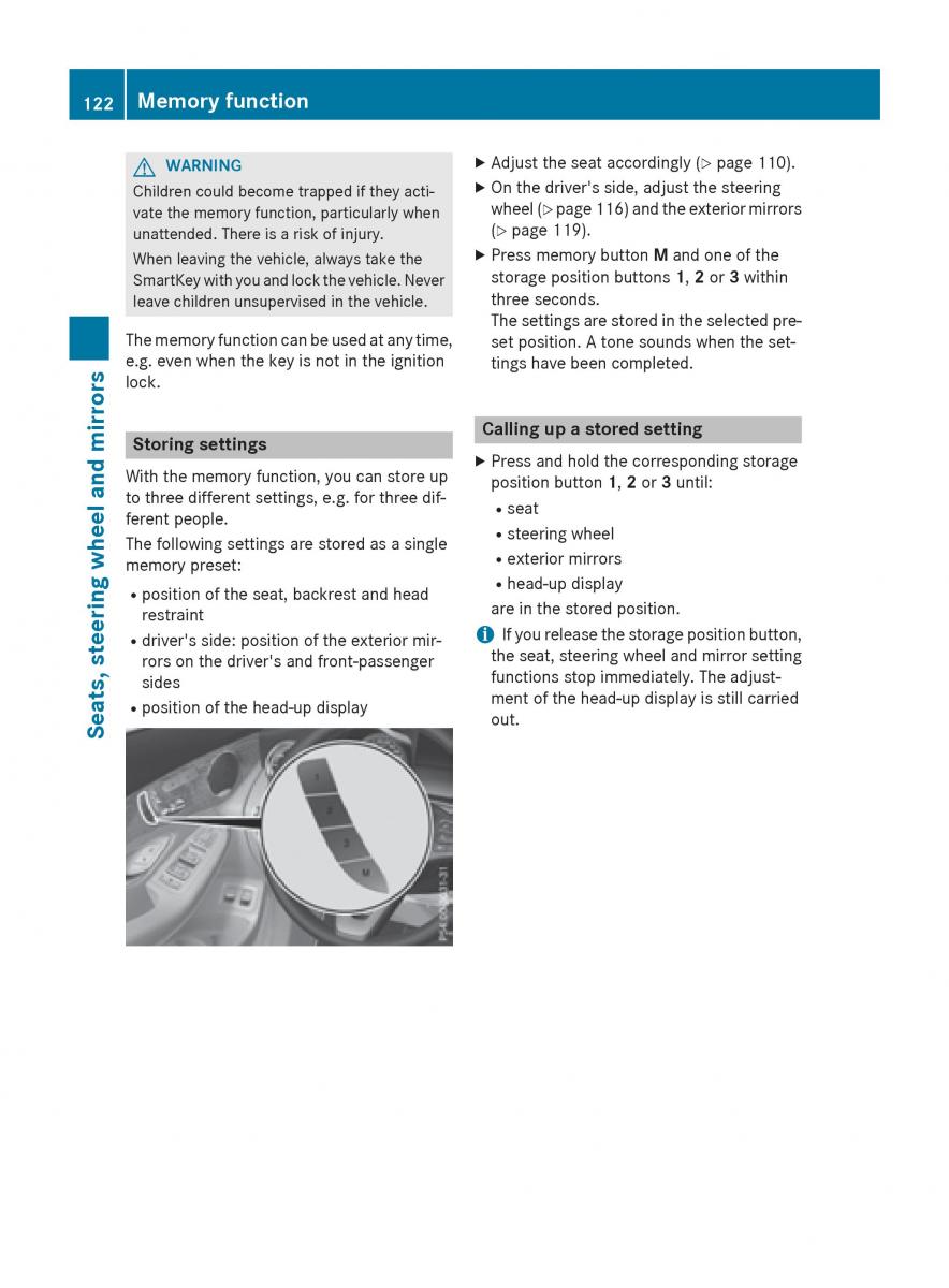 Mercedes Benz GLC Class owners manual / page 124