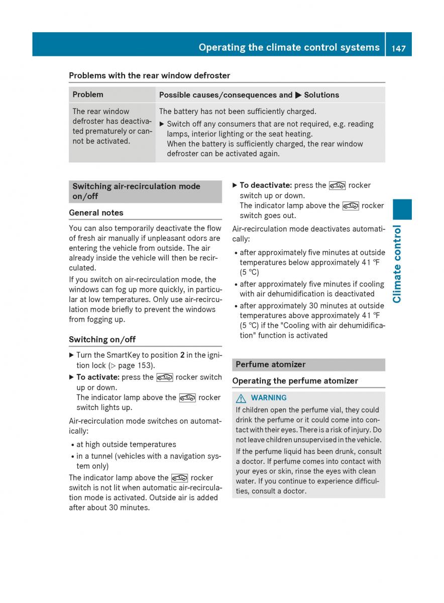 Mercedes Benz GLC Class owners manual / page 149