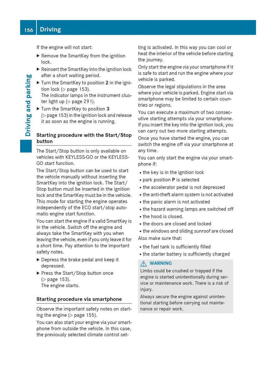 Mercedes Benz GLC Class owners manual / page 158