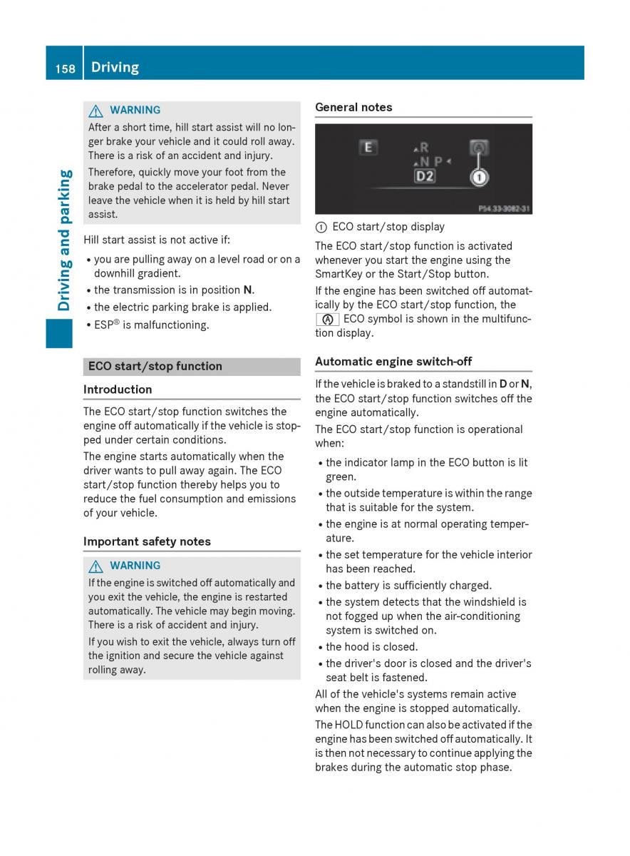 Mercedes Benz GLC Class owners manual / page 160