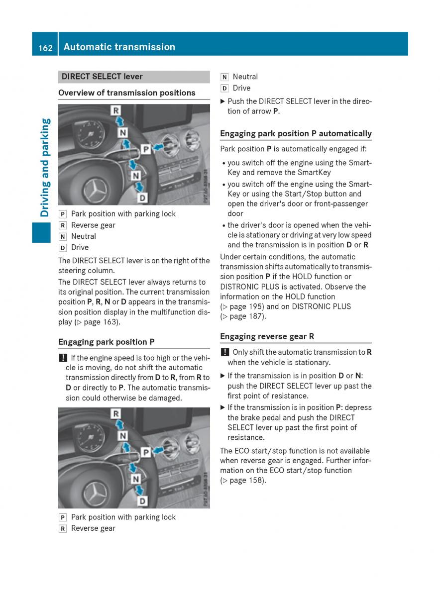 Mercedes Benz GLC Class owners manual / page 164