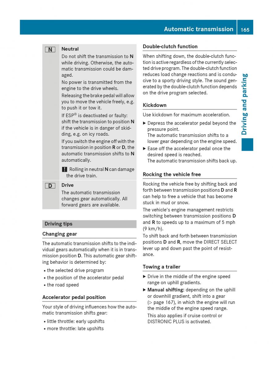 Mercedes Benz GLC Class owners manual / page 167