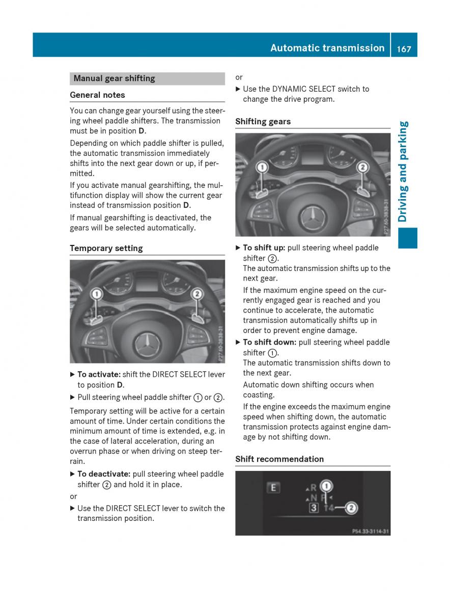 Mercedes Benz GLC Class owners manual / page 169