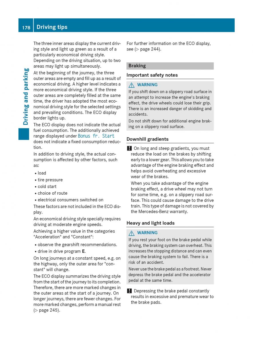 Mercedes Benz GLC Class owners manual / page 180