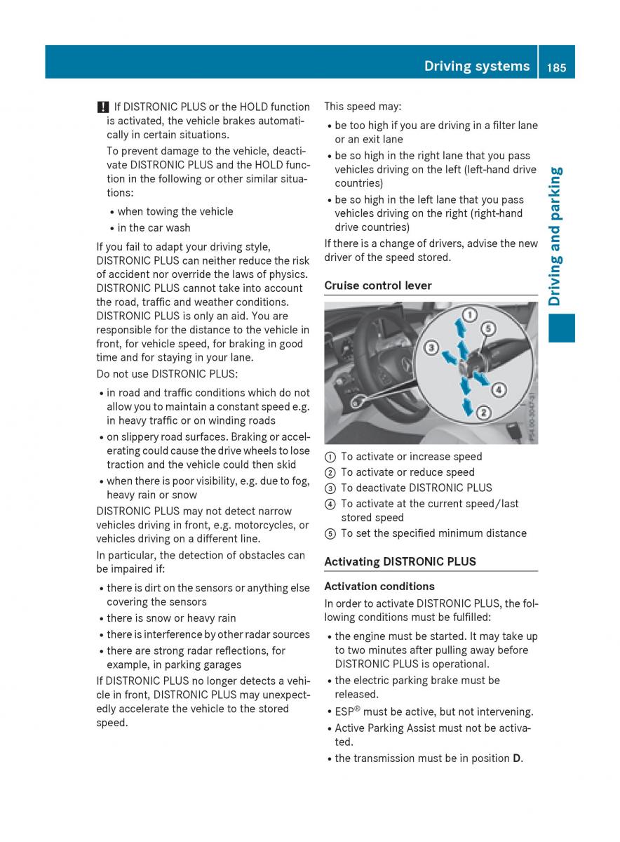 Mercedes Benz GLC Class owners manual / page 187