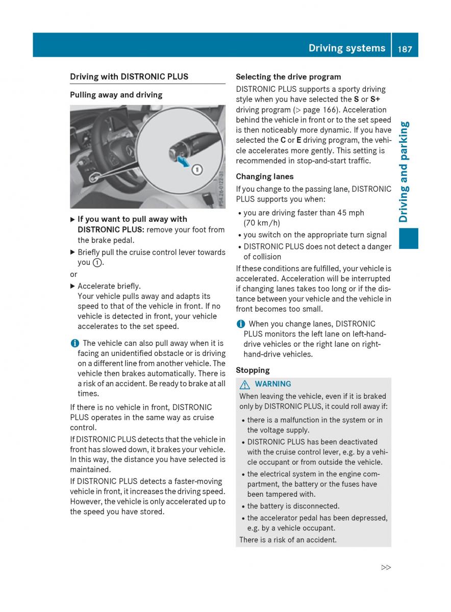 Mercedes Benz GLC Class owners manual / page 189