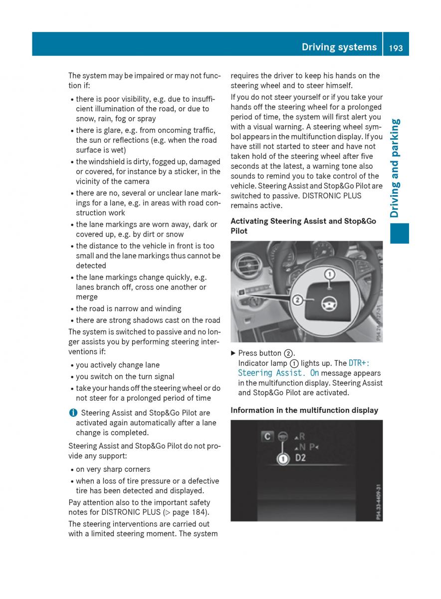 Mercedes Benz GLC Class owners manual / page 195