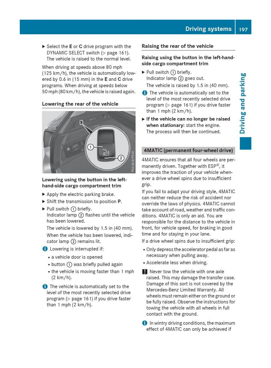 Mercedes Benz GLC Class owners manual / page 199