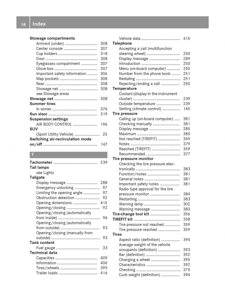 Mercedes Benz GLC Class owners manual / page 20