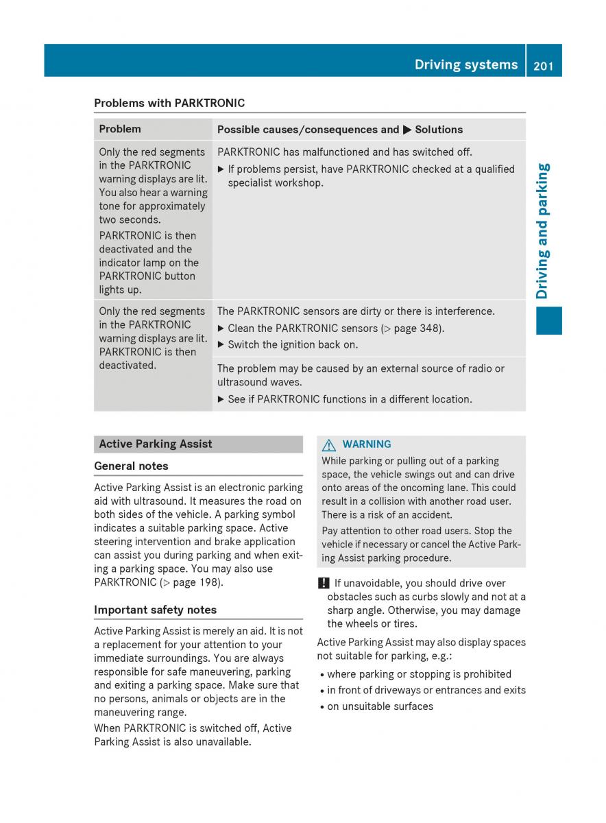 Mercedes Benz GLC Class owners manual / page 203